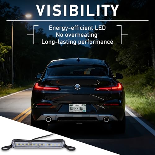Melphan-Auto Xenon White LED License Plate Light, 12V DC Ultra Bright Assembly Replacement, Waterproof and Durable, Universal License Plate Light for Car Trailers RV Truck UTV ATV Boats. - Image 5