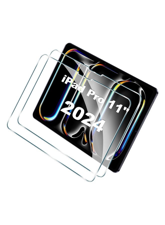 DUSALA 2 Pack Tempered Glass for iPad Pro 11 2024, [A2836, A2837, A3006], 9H Hardness Glass, Complete Protection Glass Film, Anti-Scratch, Easy to Install, Bubble Free compatible for iPad Pro 11 inch M4 2024 - Image 1