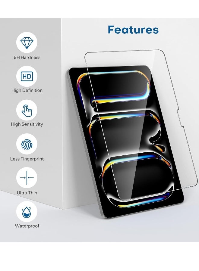 DUSALA 2 Pack Tempered Glass for iPad Pro 11 2024, [A2836, A2837, A3006], 9H Hardness Glass, Complete Protection Glass Film, Anti-Scratch, Easy to Install, Bubble Free compatible for iPad Pro 11 inch M4 2024 - Image 4