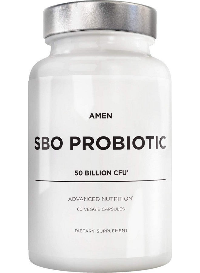 Amen Probiotics Supplement Sbo Probiotic And Organic Prebiotics 50 Billion Cfus Shelf Stable No Refrigeration Required Flora Daily Probiotic Formula For Women & Men Vegan & Nongmo 60 Capsules - Image 1