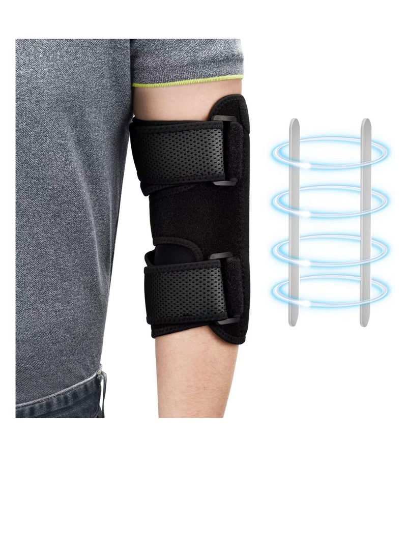 Excefore Elbow Brace, Comfortable Night Elbow Support, Adjustable Elbow Stabilizer, for Sleep Elbow Splint, with 2 Removable Metal Splints for Cubital Tunnel Syndrome, Tendonitis, Ulnar Nerve, Tennis  - Image 1