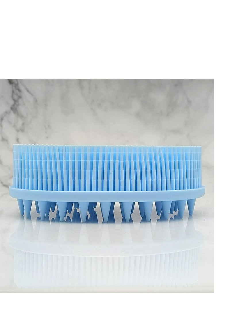 2Pcs Upgrade 2 in 1 Bath and Shampoo Brush, Silicone Body Scrubber for Use Shower, Exfoliating Premium Loofah, Head Scrubber, Scalp Massager/Brush, Wet Dry, Easy to Clean - Image 2