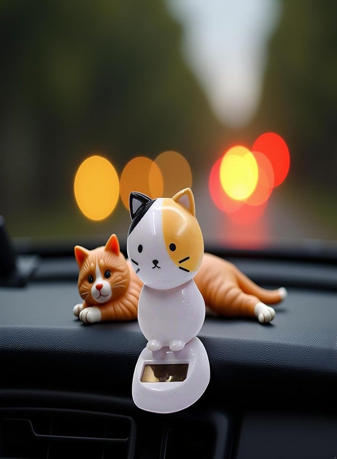WaigN Solar Wobble Figures, Solar Dancing Cat, Bobble Head Cat Ornaments, Innovative Cat Solar Figure Statue Car Dashboard Decorations Ornaments Solar Bobble Head Figures, Solar Power Kits, Decorations - Image 3