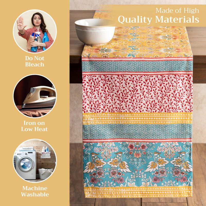 ميزون دي هيرمين Maison d'Hermine Table Runner 100 ٪ Cotton Single Table Table Runners 108 Inges Home Home Kitch Bising & Camping - هدايا لليوم الربيع والصيف (Marquise 14.50 "× 108" ") - Image 3