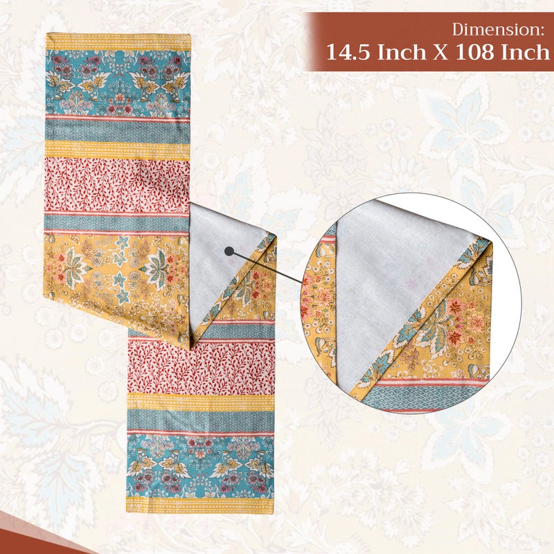 ميزون دي هيرمين Maison d'Hermine Table Runner 100 ٪ Cotton Single Table Table Runners 108 Inges Home Home Kitch Bising & Camping - هدايا لليوم الربيع والصيف (Marquise 14.50 "× 108" ") - Image 4