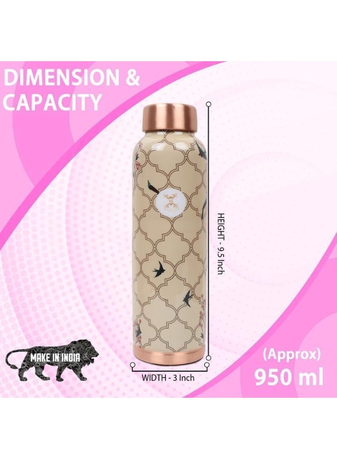 MERCAPE® MERCAPE Elevate Your Hydration Game Pure Copper Water Bottle - Joint Less, Leak Proof (950ml) (Pack Of 2) - Image 2