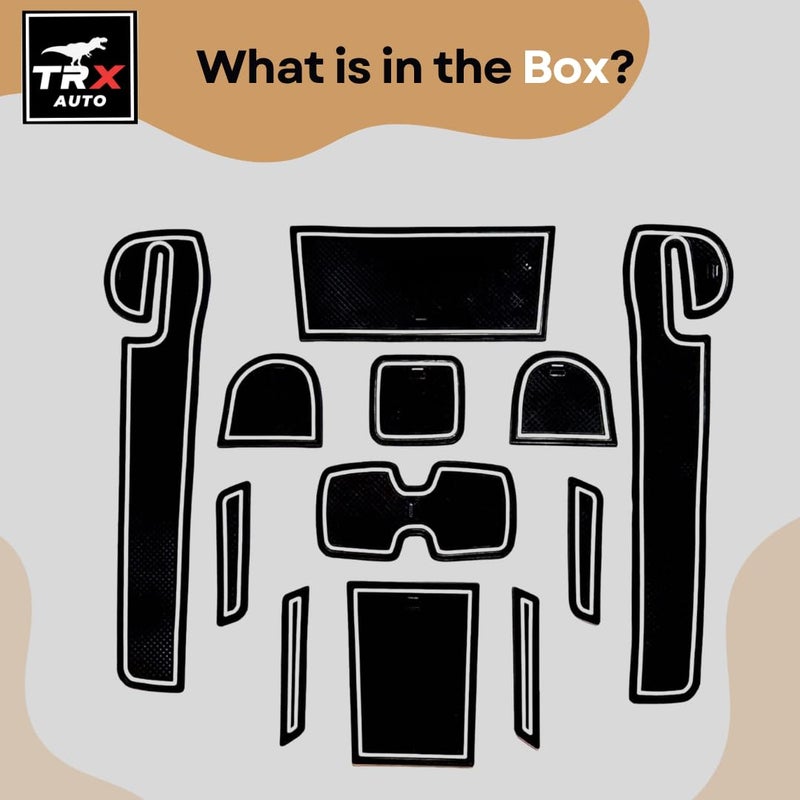  تي ار اكس اوتو طقم بطانة داخلية مانعة للانزلاق من TRX AUTO لسيارة سوزوكي سويفت (2016-2024) | سجادات سيليكون لحاملات الأكواب وفتحات الأبواب والكونسول الوسطي | إكسسوارات داخلية لسيارة سوزوكي سويفت - Image 3