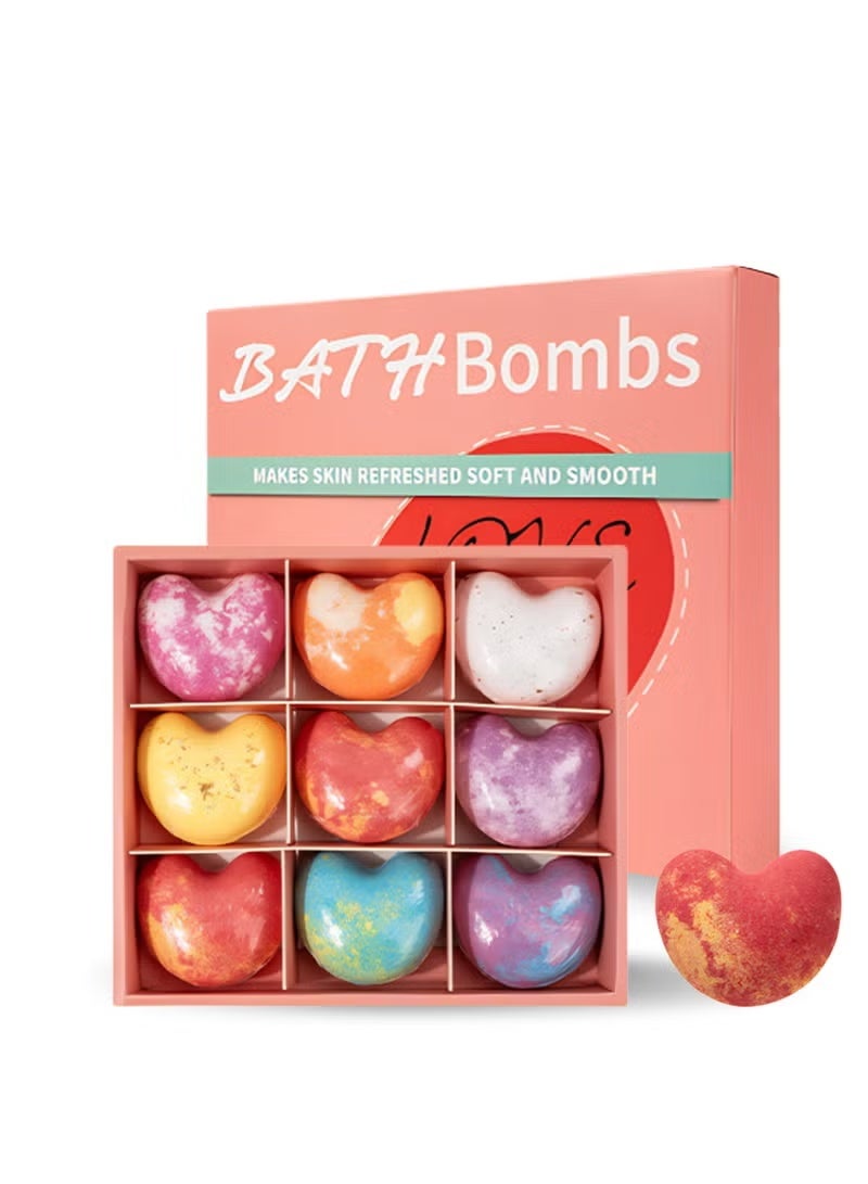 Bath Bombs Gift Set, 9 Pack Organic & Natural Essential Oil Handmade Bombs, with Shea Butter and Glycerin, Natural Bomb Fizzies for Relaxing, Spa Gifts for Women - Image 1