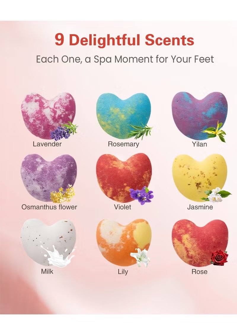 Bath Bombs Gift Set, 9 Pack Organic & Natural Essential Oil Handmade Bombs, with Shea Butter and Glycerin, Natural Bomb Fizzies for Relaxing, Spa Gifts for Women - Image 2