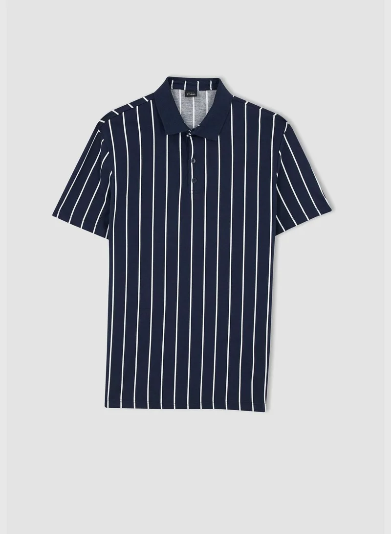 ديفاكتو Slim Fit Short Sleeve Striped T-Shirt