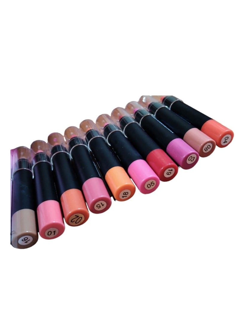 Generic Lip Stick 10 Colors Set for Girls With Lip Balm And Protection From Cracks  - Image 2
