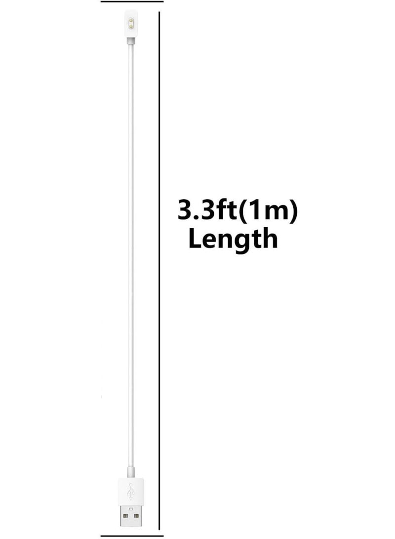 SOLARAE 2 Pack Magnetic Charging Cable Compatible with Xiaomi Mi Band 8 and for Redmi Band 2/Watch 3 Lite/Watch 3 Active, 3.3ft USB Charging Cable Stand Dock Smartwatch Accessories (White) - Image 2