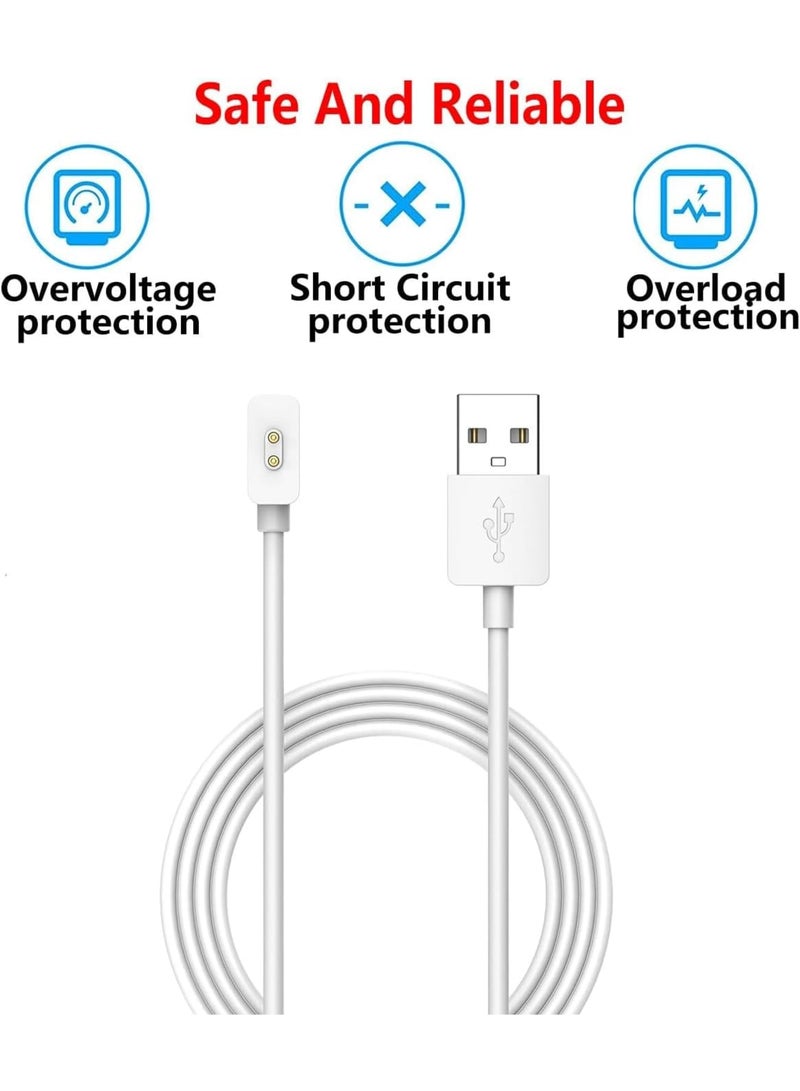 SOLARAE 2 Pack Magnetic Charging Cable Compatible with Xiaomi Mi Band 8 and for Redmi Band 2/Watch 3 Lite/Watch 3 Active, 3.3ft USB Charging Cable Stand Dock Smartwatch Accessories (White) - Image 5