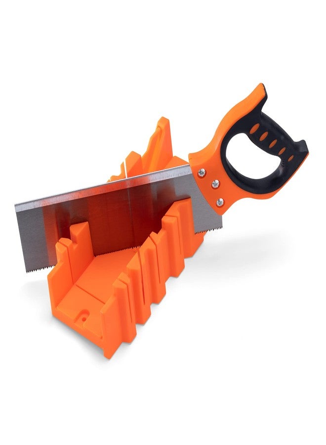 Navaris Miter Box with Saw - Mitre Box with 12" Hand Saw Cutter Tool Included for Cutting Wood Woodwork - Angle Cutter for Joinery - Image 1