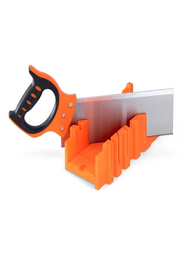 Navaris Miter Box with Saw - Mitre Box with 12" Hand Saw Cutter Tool Included for Cutting Wood Woodwork - Angle Cutter for Joinery - Image 5