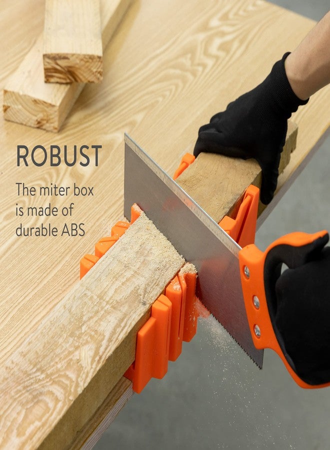Navaris Miter Box with Saw - Mitre Box with 12" Hand Saw Cutter Tool Included for Cutting Wood Woodwork - Angle Cutter for Joinery - Image 4