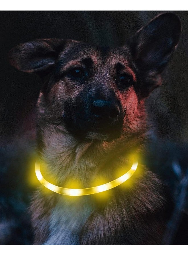 Joytale Light Up Dog Collar, Rechargeable Rainproof LED Collar for Night Walking Safety, Soft Silicone Glow in The Dark, Suitable for Small Medium Large Dogs, Yellow - Image 3