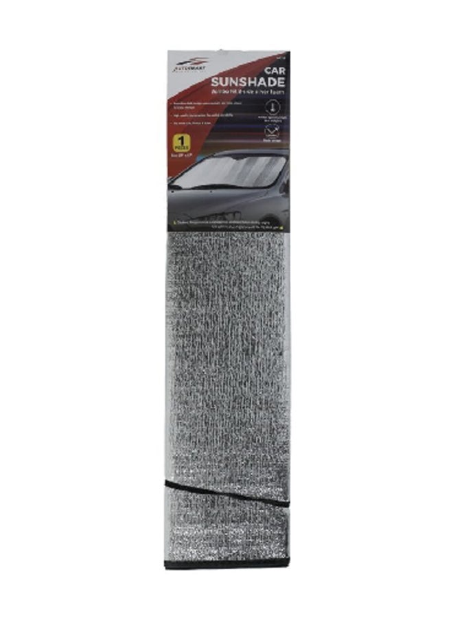 AUTOSMART Rear Side UV Protected Breathable Foam Reflective Car Sun Shade Silver 68.5 x 170 cm 114810A - Image 1