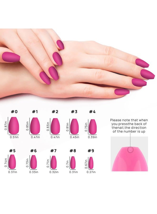 LADYING Press On Nails, 576 Pcs Medium Length Square False Nails with Matte Finish, 24 Color Sets, Acrylic ABS Material, Includes Nail Glue, Adhesive Tabs,and File - Image 4
