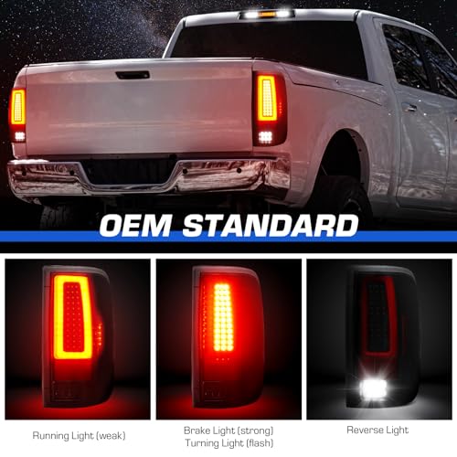 Gubebaili LED Tail Light + 3rd Brake Light Kit Fit for Ford F150 2004-2008 Fleetside/Styleside Bed Model (Fit Factory Halogen Type) Rear Brake Lamp Taillight Assembly, Black Housing Smoke Lens - Image 4
