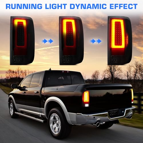Gubebaili LED Tail Light + 3rd Brake Light Kit Fit for Ford F150 2004-2008 Fleetside/Styleside Bed Model (Fit Factory Halogen Type) Rear Brake Lamp Taillight Assembly, Black Housing Smoke Lens - Image 5