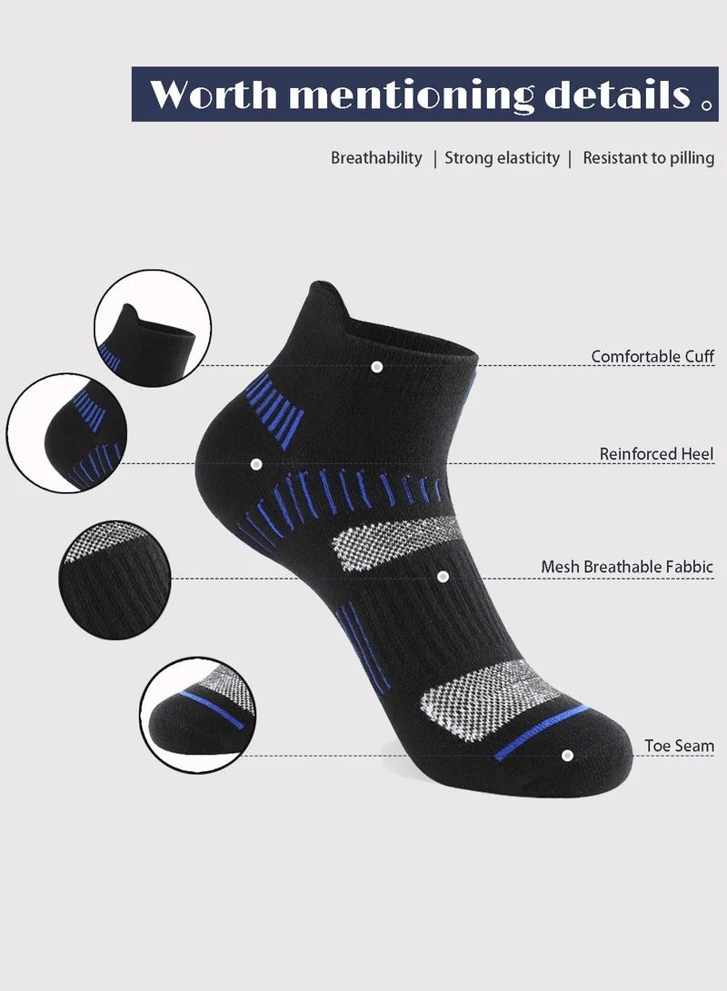 Mens Athletic Socks (5-Pack) - Low Cut, Sweat-Wicking, Odour-Resistant, All-Season Comfort - Ideal for Active Lifestyles, Running & Everyday Wear - Ultimate Socks for Men Collection - Image 2