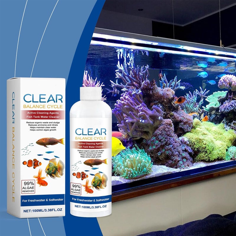 Makbeaty Powerful Aquarium Water Clarifier 100ml - Rapid Water Purification Solution for Freshwater & Saltwater Fish Tanks and Plants - Algae Remover, Safe Water Conditioner, Tablets for Fish Tank - Image 2