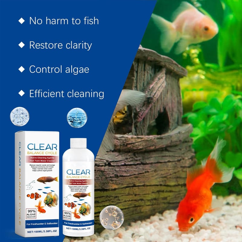 Makbeaty Powerful Aquarium Water Clarifier 100ml - Rapid Water Purification Solution for Freshwater & Saltwater Fish Tanks and Plants - Algae Remover, Safe Water Conditioner, Tablets for Fish Tank - Image 3