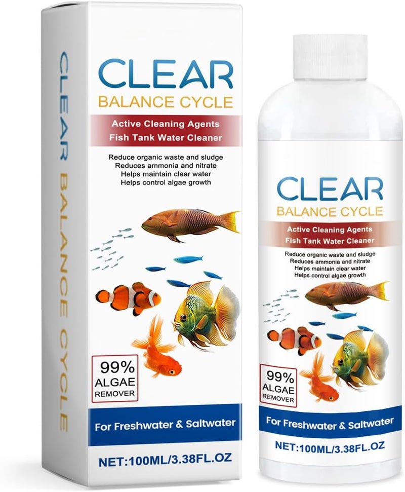 Makbeaty Powerful Aquarium Water Clarifier 100ml - Rapid Water Purification Solution for Freshwater & Saltwater Fish Tanks and Plants - Algae Remover, Safe Water Conditioner, Tablets for Fish Tank - Image 1