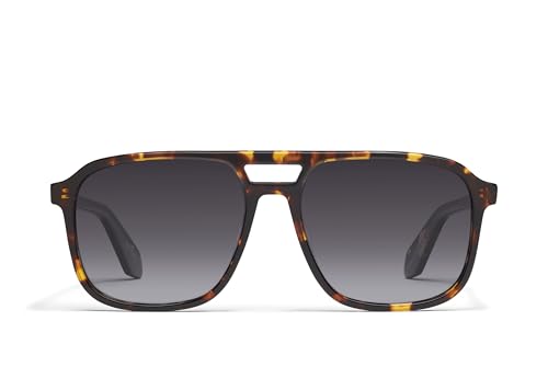 Quay - Sunglasses for Men & Women, Polarized Aviator Lenses with UV Protection (On The Fly, Tortoise) - Image 1