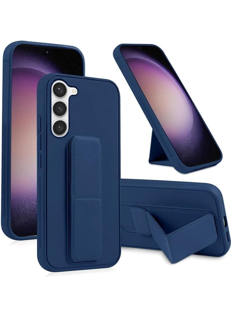 Samsung Galaxy A16 Case with Kickstand and Magnetic Holder, Premium Vertical Strap and Grip with Silicone Holder, multiple viewing positions for Samsung Galaxy A16 (Dark Blue)