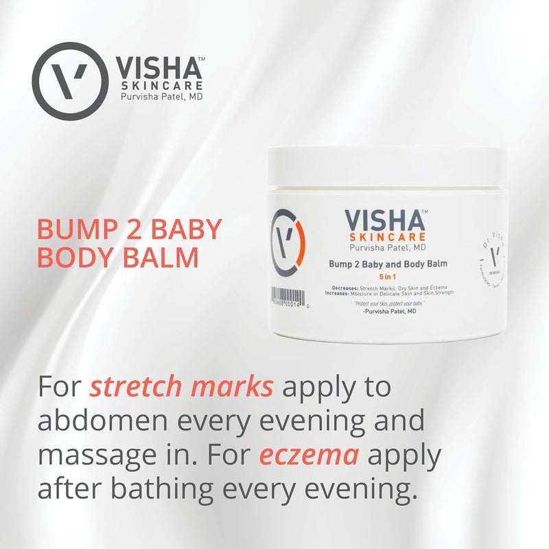 Visha Skincare Bump 2 Baby 5 in 1 Multitasking Body Balm Soothes and Relieves Dry Itchy Skin and Stretch Marks Safe to Use During Pregnancy and Nursing and for Baby Massage 10 oz - Image 4