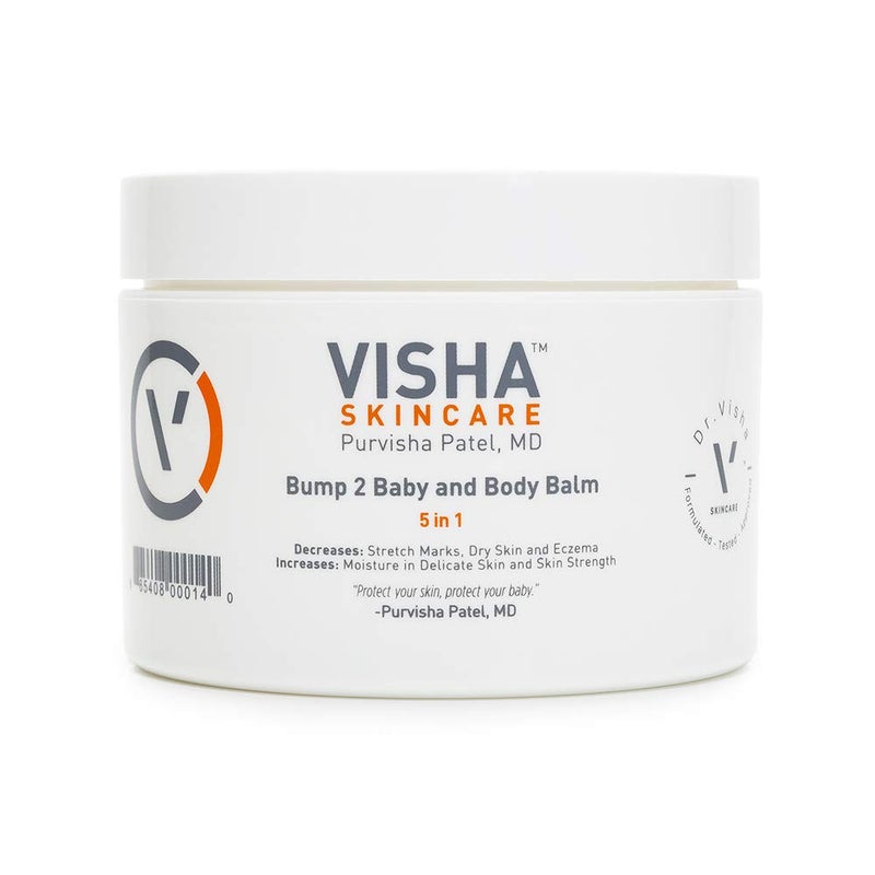 Visha Skincare Bump 2 Baby 5 in 1 Multitasking Body Balm Soothes and Relieves Dry Itchy Skin and Stretch Marks Safe to Use During Pregnancy and Nursing and for Baby Massage 10 oz - Image 1