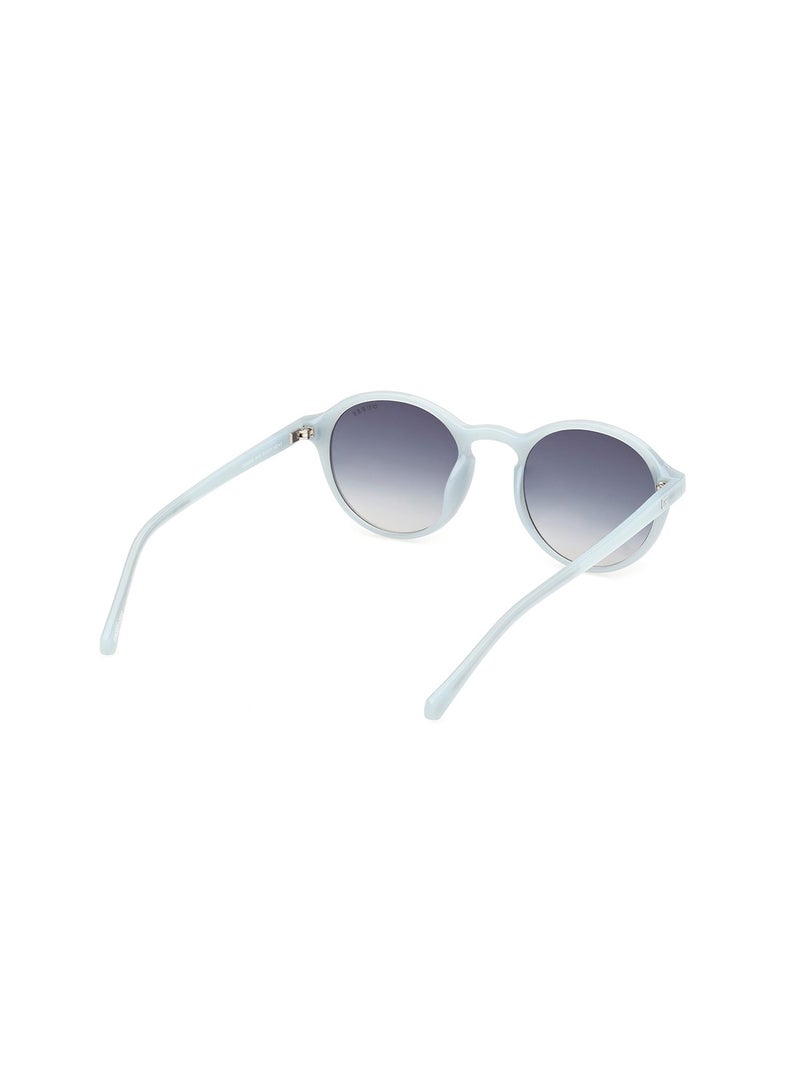 GUESS Men's UV Protection Round Shape Sunglasses - GU0006284W51 - Lens Size: 51 Mm - Shiny Light Blue - Image 5