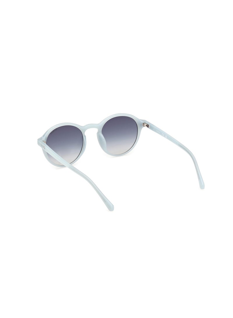 GUESS Men's UV Protection Round Shape Sunglasses - GU0006284W51 - Lens Size: 51 Mm - Shiny Light Blue - Image 3