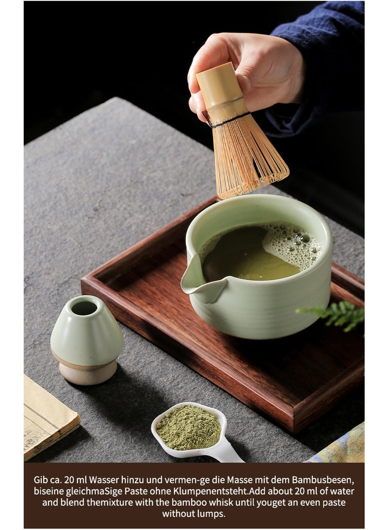 GuRiver Matcha Green Tea Whisk Set 7Pcs with Bowl Pouring Spout Whisk Holder Strainer Elegant Matcha Kit for Personal Use Daily Tea Ceremony Gift Box Packaging - Image 4