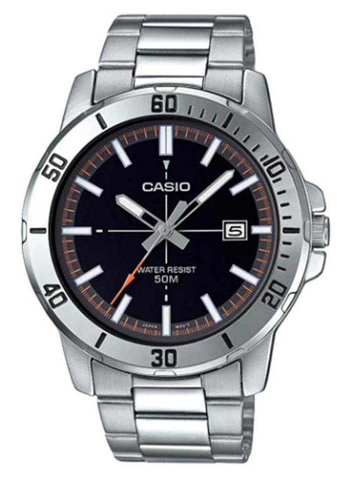 CASIO Men Stainless Steel Analog Wrist Watch MTP-VD01D-1E2VUDF - 45 mm - Silver - Image 1