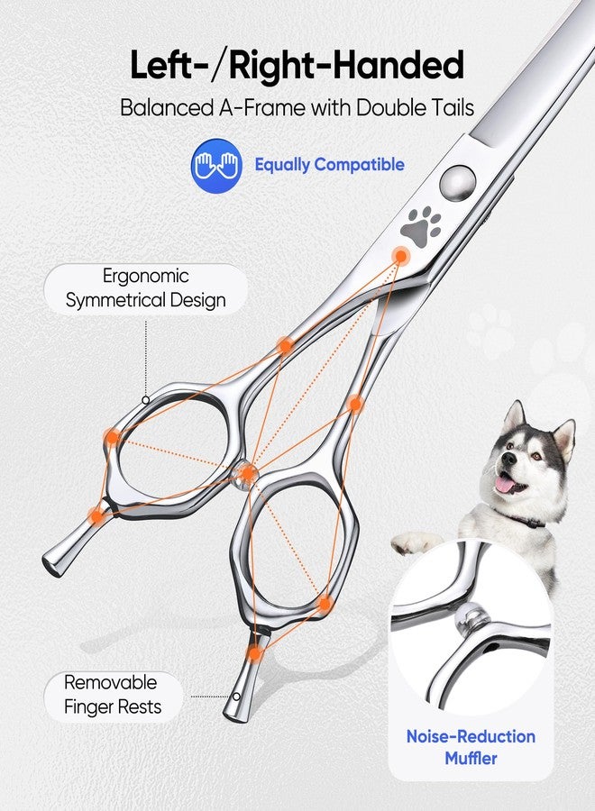 ULG Curved Thinner Dog Shears for Grooming, Professional Curved Dog Grooming Scissors for Trimming and Cutting, 440C Stainless Steel Pet Hair Scissors - Image 5