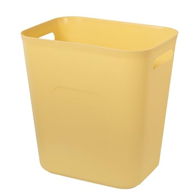 UUJOLY Plastic Small Trash Can Wastebasket, Garbage Container Basket for Bathrooms, Laundry Room, Kitchens, Offices, Kids Rooms, Dorms, 3.5 Gallon, Black