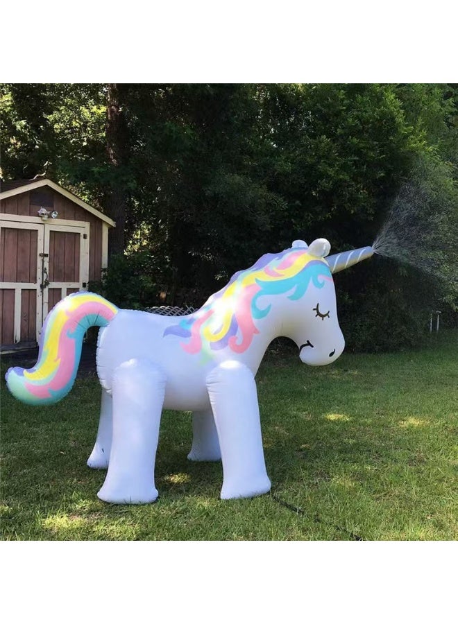 Giant Inflatable Unicorn Water Sprinkler 220×80×160cm for Kids, Outdoor Garden Water Spray Toy, Compatible with Standard Garden Hoses, Backyard Summer Splash Play, Inflatable Unicorn Sprinkler for Children - Image 3