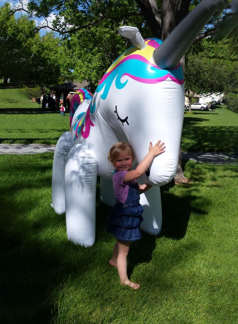 Giant Inflatable Unicorn Water Sprinkler 220×80×160cm for Kids, Outdoor Garden Water Spray Toy, Compatible with Standard Garden Hoses, Backyard Summer Splash Play, Inflatable Unicorn Sprinkler for Children - Image 5
