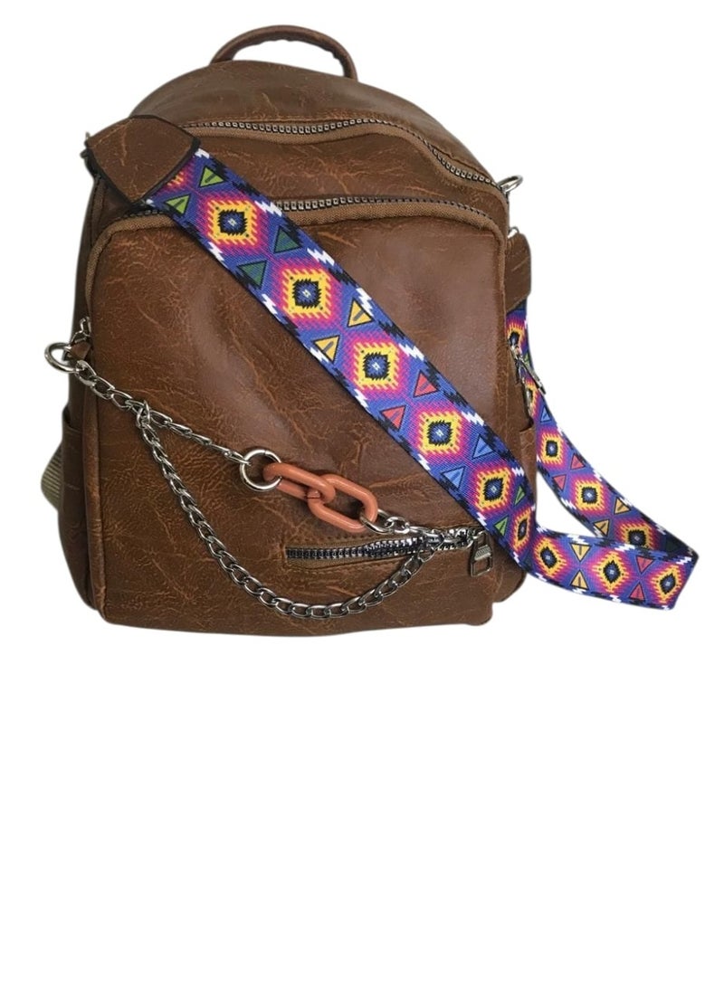 Women’s Backpack + Crossbody Bag with 3 Zippers – Size 28×32 cm - Image 1