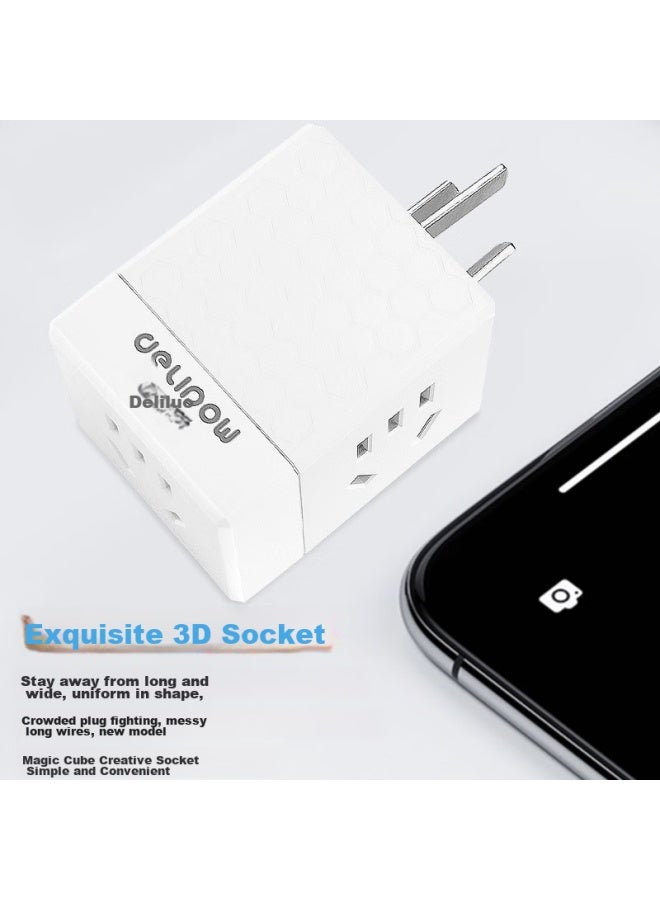 Delipow Power Strip, One-to Multifunctional Socket, Usb Charger/wireless Socket/travel Adapter, 2 Usb + Type-c + 2 Outlets - Image 2