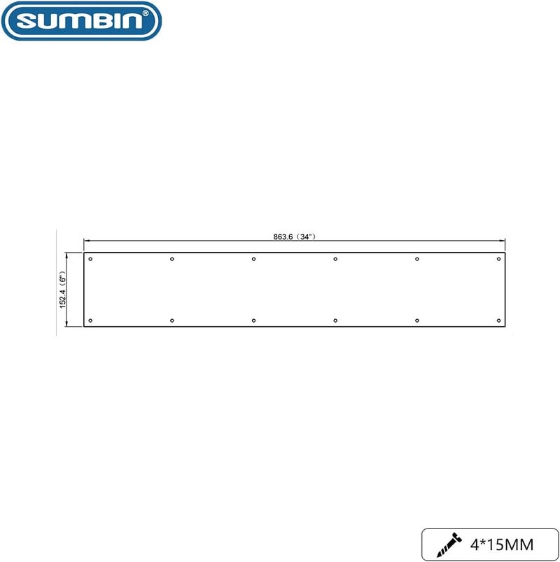 SUMBIN 2 Sets 34x6 Inch Door Dishwasher Kickplate for Residential or Commercial Doors Front or Back Door - Door Plates Exterior or Interior - Image 5