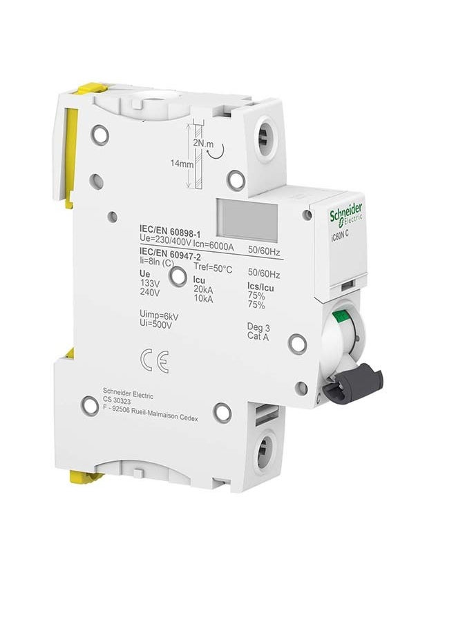Schneider Electric Schneider Electric Miniature Circuit Breaker , Ic60N, 1P, 20A  - Image 2