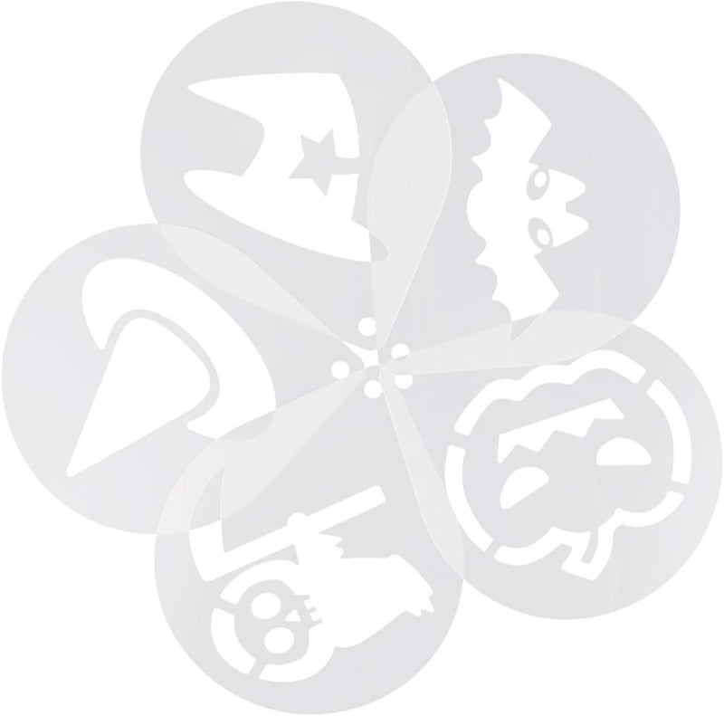كلاراكو قوالب تزيين كعكة الهالوين، قابلة لإعادة الاستخدام، على شكل يقطينة، خفاش، قبعة ساحرة، لاتيه، قهوة، كعك، بسكويت، أدوات خبز وتلوين، 12 قطعة (نمط عشوائي) - Image 1