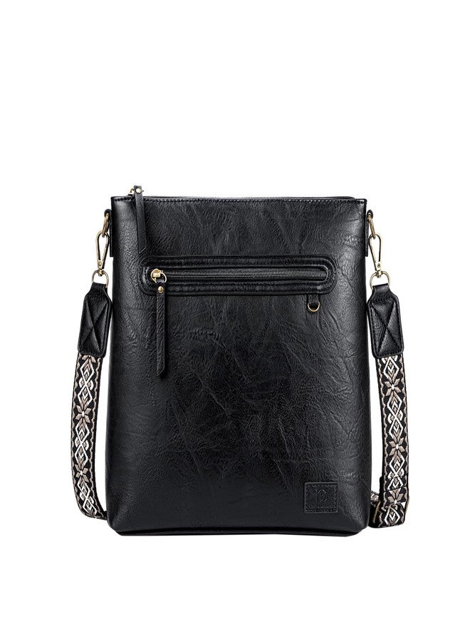 Pomelo Best Crossbody Bags for Women Trendy Vegan Leather Hobo Handbags Fashion Shoulder Purse Black - Image 1