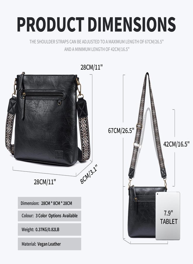Pomelo Best Crossbody Bags for Women Trendy Vegan Leather Hobo Handbags Fashion Shoulder Purse Black - Image 4