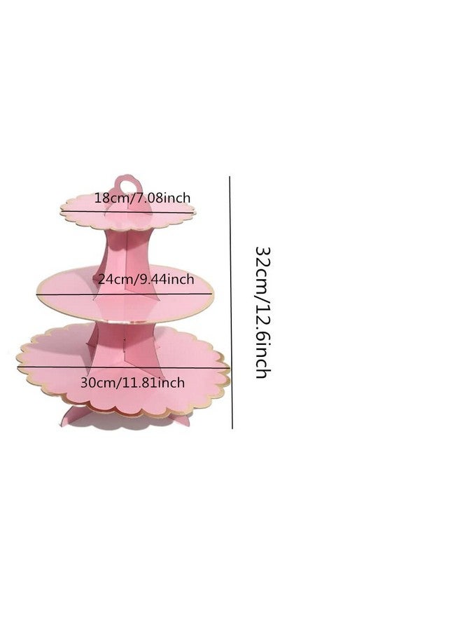 جيلوكيبو حامل كب كيك دائري من الورق المقوى من جيلوكيبو، مكون من 3 طبقات، يتسع لـ 24 قطعة من الكب كيك والحلوى، وبرج عرض على شكل شجرة، مصنوع من الورق المقوى لحفلات الزفاف وأعياد الميلاد (مجموعة من قطعتين، أزرق ووردي) - Image 2