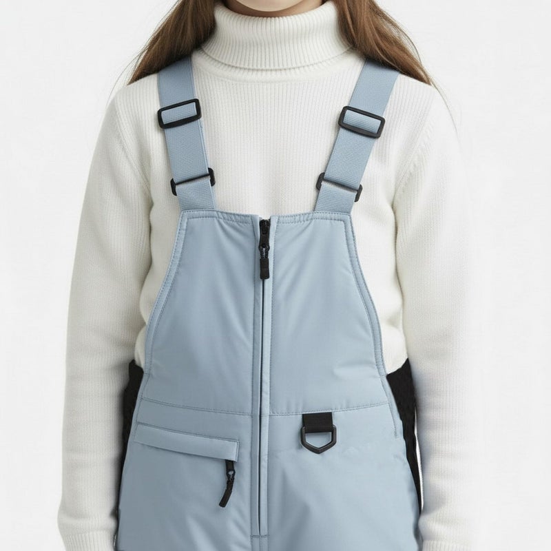 Arctic Quest Boys Girls Unisex Classic Ski & Snow Bib Overall Winter Snowsuit Water-Resistant Windproof Outdoor Rain Bib, Blue Fog, 14-16 - Image 4